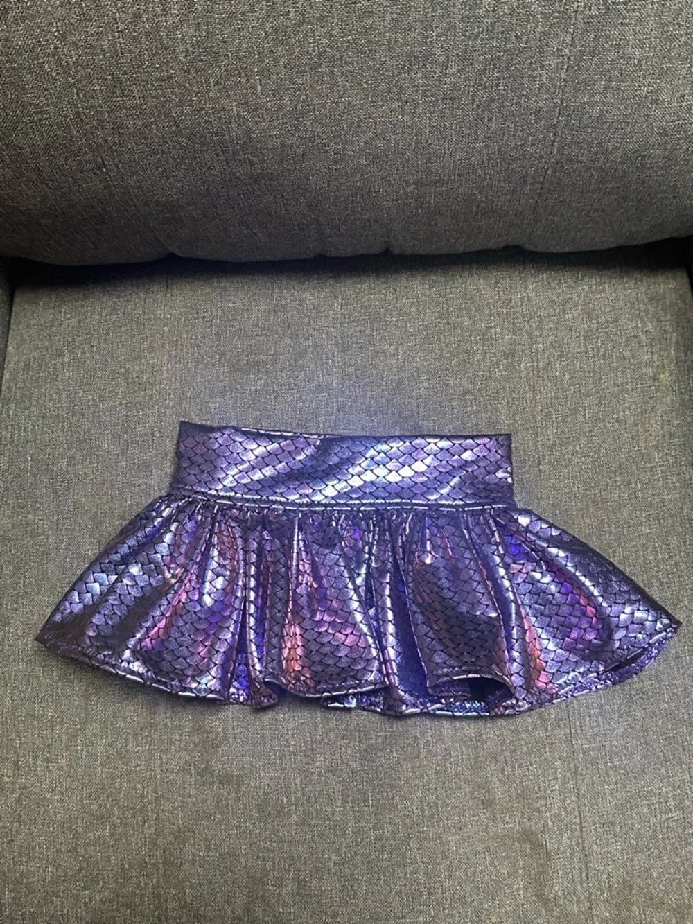 Cute Bone Iridescent Purple Mermaid Scale Bikini Skirt